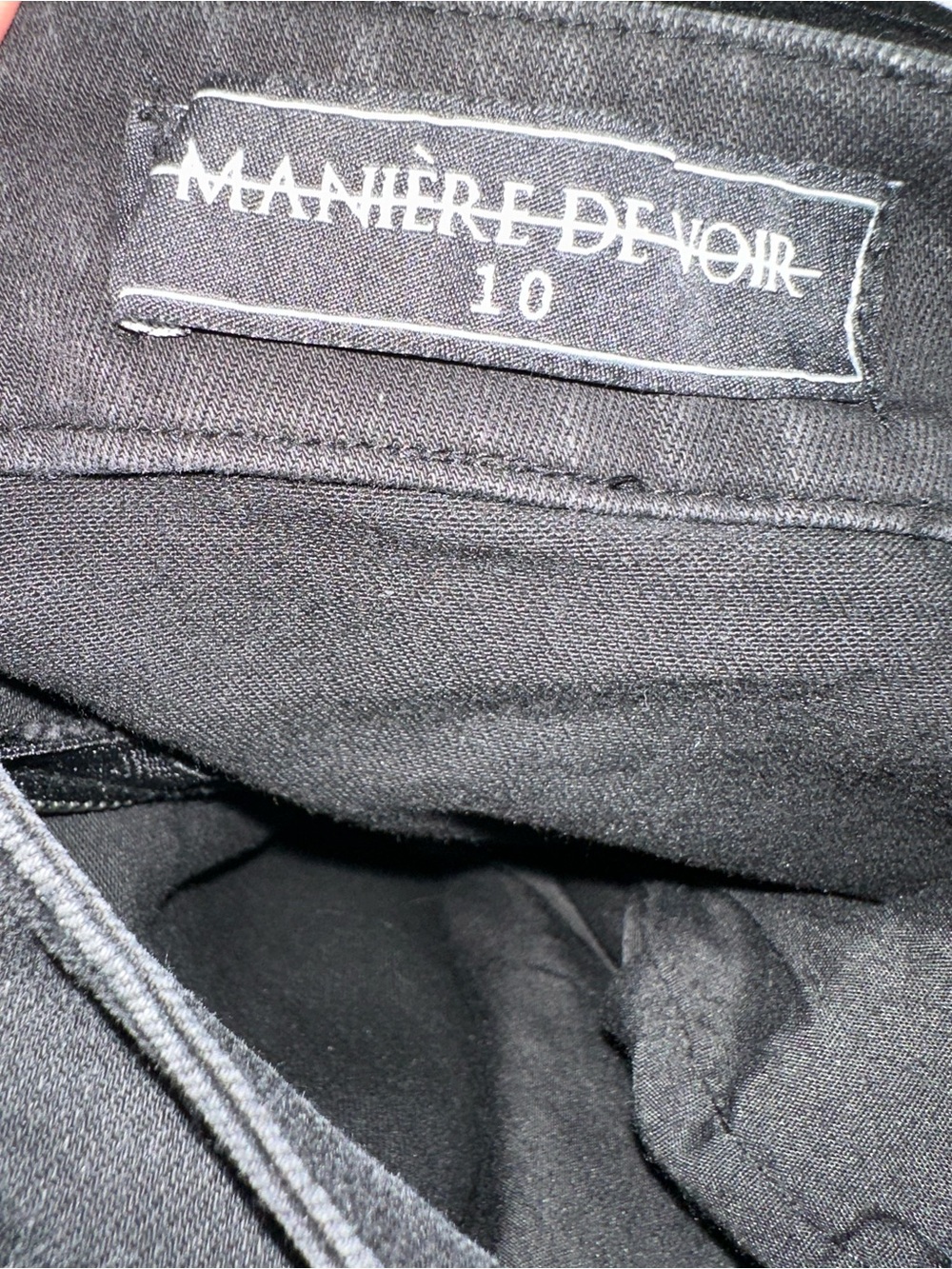 Manière De Voir Black Denim Lace-Up Jumpsuit Stretch Bodycon Size UK 10 (US 6) - Picture 3 of 4